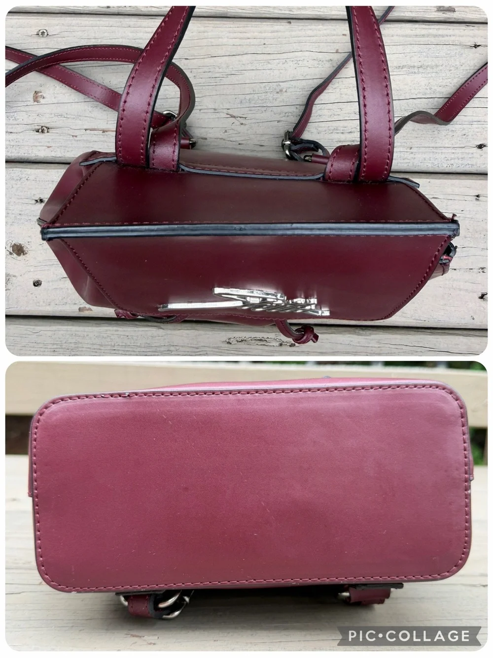 Stella Dutti Burgundy Drawstring Backpack Bag